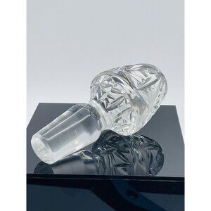 Vtg Clear Pressed Crystal Bottle Decanter Stopper ONLY 4.5” Long Heavy